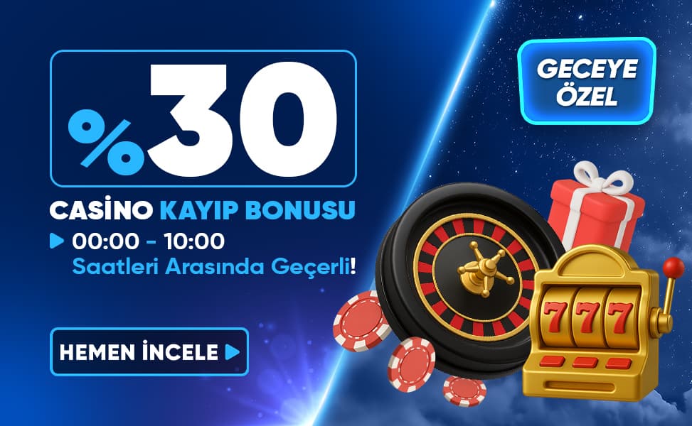 %30 Casino Kayıp Bonusu Geceye Özel