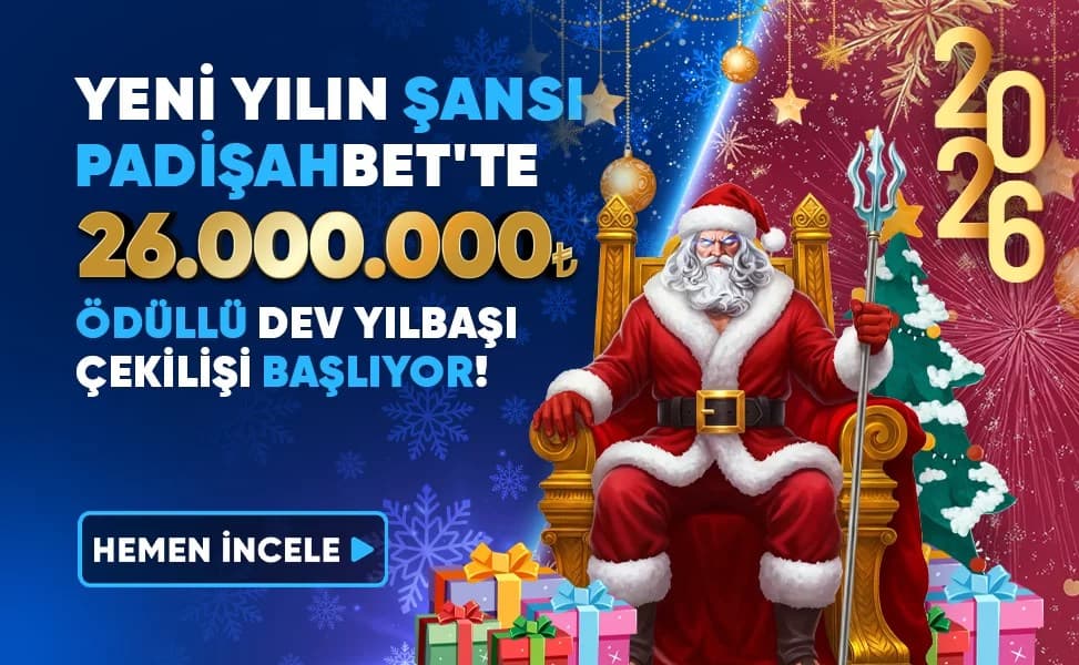 🎉 26.000.000₺ Ödüllü Padişahbet Büyük Yılbaşı Çekilişi